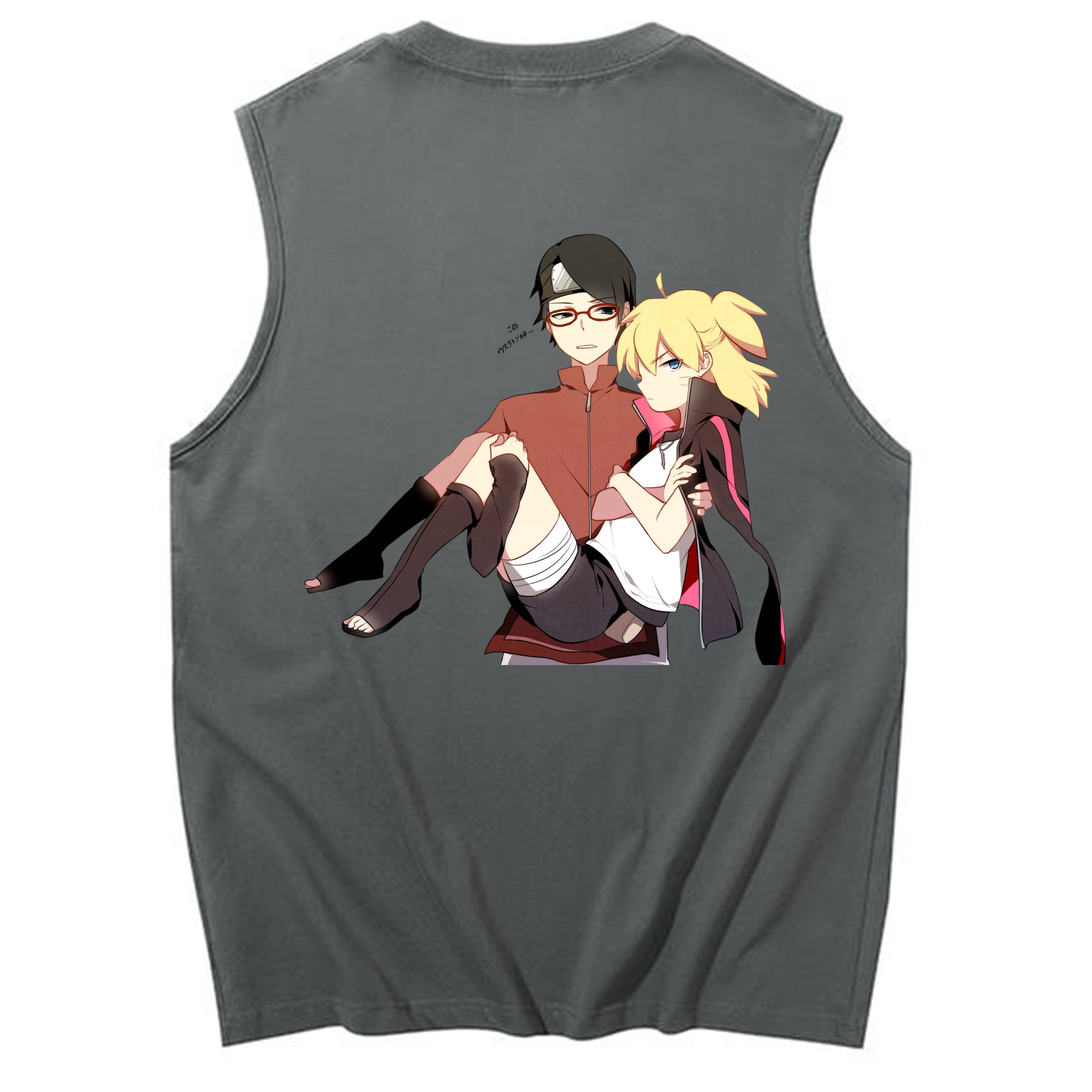 （画像用） NARUTO -ナルト- うちは サラダ Uchiha Sarada コットン100％タンクトップ（背面プリント）